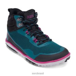 Xero Botas - Scrambler Mid - Bota de caminhada Ultra -Light com Michelin Fiberlite Sole 024F2201 Xero Shoes Deep Lake / Fuchsia